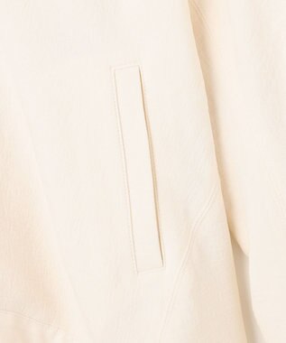 BEIGE， 【洗える】POMONA / ゴールドジップライトブルゾン Ecru