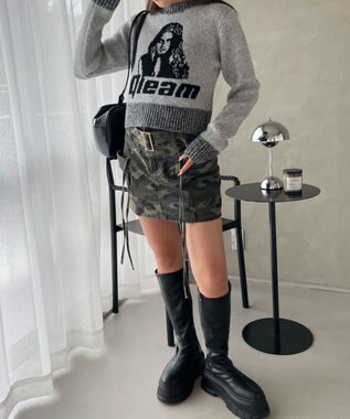 WEGO フラッフィーグラフィックちびニット 柄4