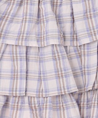 ANY KIDS 【洗濯機可能】ティアード チェックスカパン ブラウン