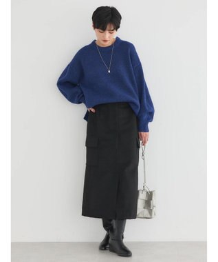 AMERICAN HOLIC サイドスリット袖ボリュームニットプルオーバー Blue