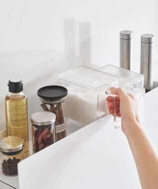 tower 隠せる調味料ラック 二段 ホワイト tower】隠せる調味料ラック 2段 タワー (ホワイト): 周辺小物