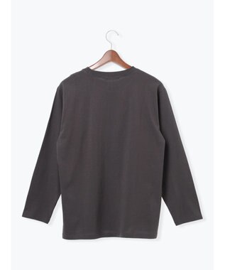 Te chichi 箔プリントロングTシャツ チャコールグレー