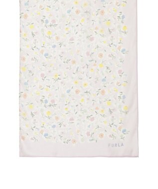 MOONBAT 【シルク100%】フルラ (FURLA) シルクシフォンロングスカーフ 小花柄 150cm×35cm ライトパープル
