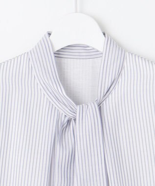 J.PRESS LADIES S カチオンストライプ ボウタイ カットソー ネイビー系1