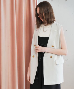 YECCA VECCA ドライタッチ金釦テーラードジレ Light Beige