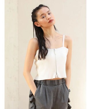 Green Parks ■ＥＳＣＡＲ　２ｗａｙ　ｗーｚｉｐ　ニットキャミ Off White