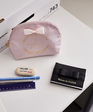 Maison de FLEUR オペラリボンカードケース Black