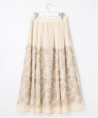 自由区 【Premium Collection】フラワーエンブロイダリーチュール  スカート ベージュ系