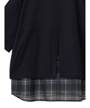 Green Parks ５分袖裾シアードッキングチュニック Black