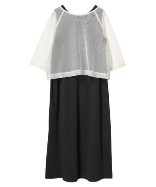 Green Parks ＳＥＴ２点　メッシュ＋ノースリーブワンピース Off White