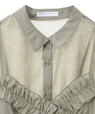 Green Parks ＳＥＴ２点フリルビスチェ＋シャツチュニック Light Green