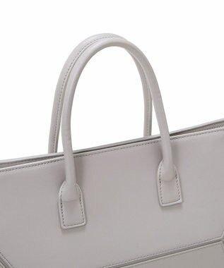 TOPKAPI 【TREASURE TOPKAPI】フェイクレザー ジオメトリック ショルダー付 トートバッグ ライトグレー