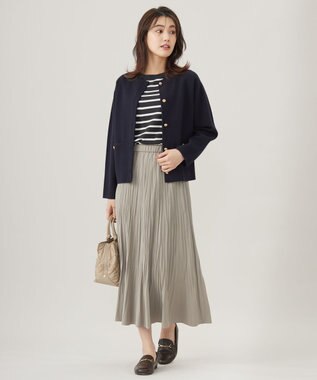 J.PRESS LADIES 【洗える】VIS/PE ROME ニット カーディガン ダークネイビー系