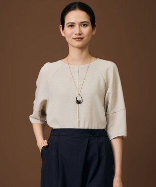 自由区 【人気素材・NEWデザイン】ラスティックメッシュラグランスリーブ ブラウス