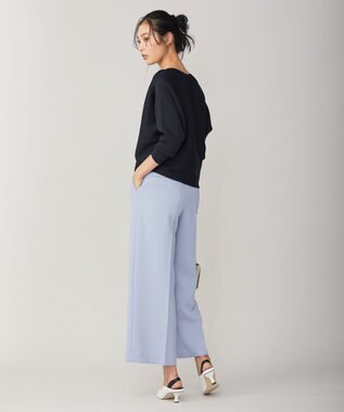 ICB 【洗える】トリプルクロスツイル ワイドパンツ スカイブルー系