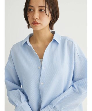 Green Parks ゆったりサッカーシャツ Sax