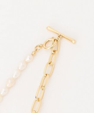 自由区 【2WAY】淡水パールチェーン２WAYネックレス ゴールド系