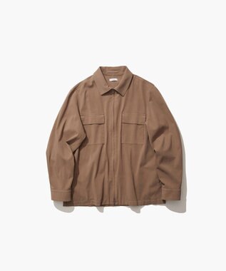 ATON COTTON VOILE SATIN | ジップアップジャケット - UNISEX CAMEL