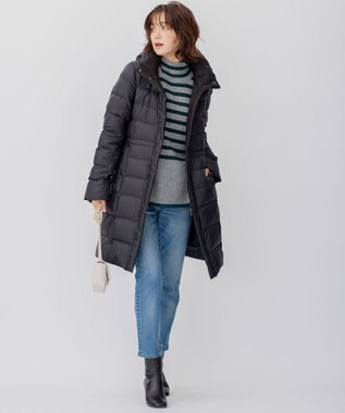 23区 【CLASSY.1月号掲載】ウールナイロン ボーダー ハイネック ニット グレーボーダー