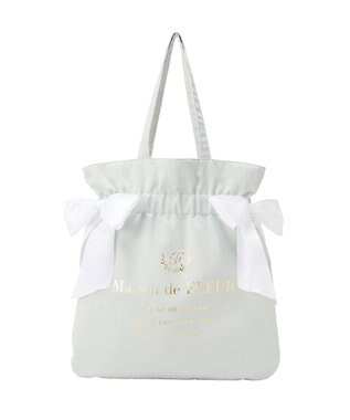Maison de FLEUR 《セット商品》ダブルリボンギャザートート・ポーチ Mint