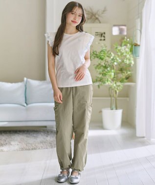 組曲 KIDS 【150-160㎝】 撥水カーゴパンツ カーキ