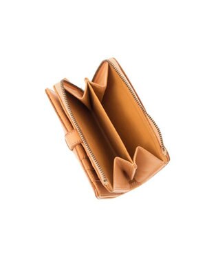 genten カットワーク 二つ折り財布 ヌメベージュ