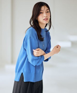 ANY 【5色展開】ハイネックデイリーニット ブルー