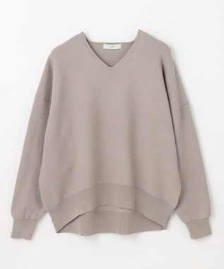 ANY 【5色展開】Ｖネックガーターニットプルオーバー モカ