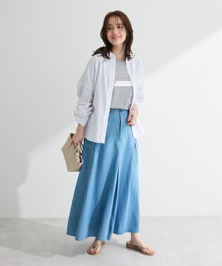 Green Parks 綿麻混シャツ Off White