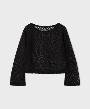 GRACE CONTINENTAL レースフレアスリーブトップ ブラック