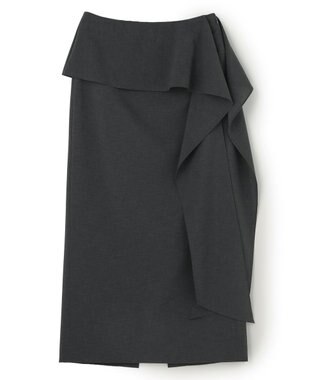 BEIGE， 【イージーケア・セットアップ対応】BATEAU / サイドディテール Iラインスカート Charcoal