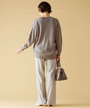 自由区 S 【洗える】ピュアカシミヤVネック ニット モーブ