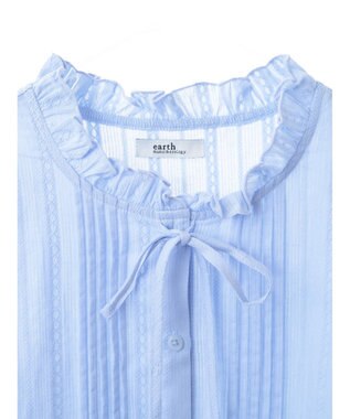 earth music&ecology ピンタックフリルブラウス Sax