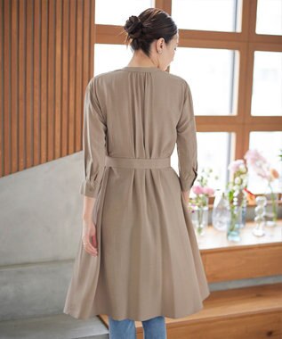 Tiaclasse L 【3way】ピンタックシャツワンピース ベージュ
