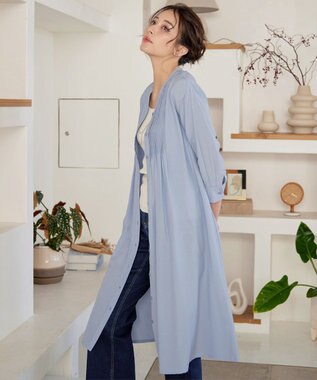 Tiaclasse L 【3way】ピンタックシャツワンピース サックス