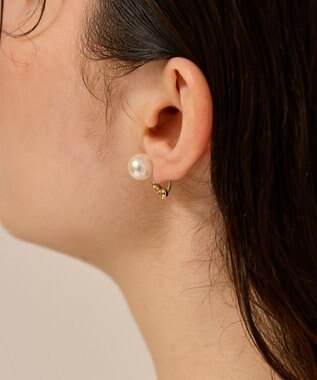 Phoebe 〈金属アレルギー対応〉2wayドロップラインパールバックキャッチピアス　ゴールド/ニッケルフリー ゴールド
