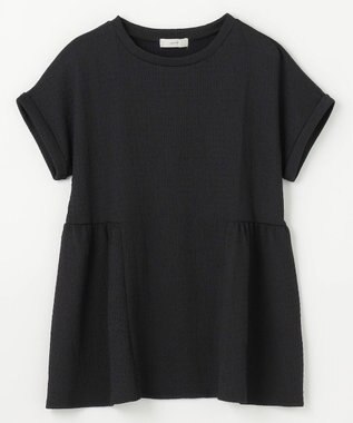 ANY L フクレジャージチュニック ブラック