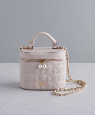 Maison de FLEUR リボンキルティングキューブショルダーバッグ Pink