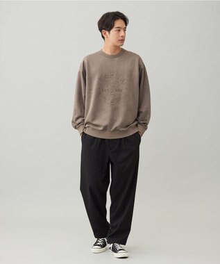 UNFILO MENS 【男女兼用】クリーンスエード エンボスロゴ クルー モカ