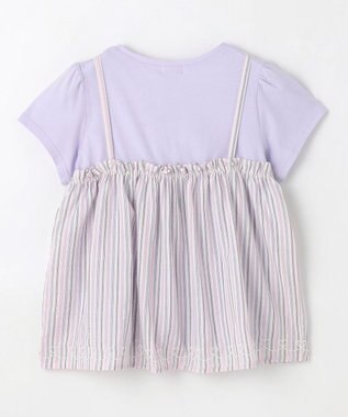 ANY KIDS キャミソール ドッキングTシャツ ラベンダーストライプ