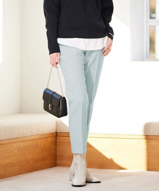 ICB 【洗える】エステルトリプルクロス スティックパンツ フォグブルー系