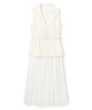 GRACE CONTINENTAL テーラーチュールワンピース ホワイト