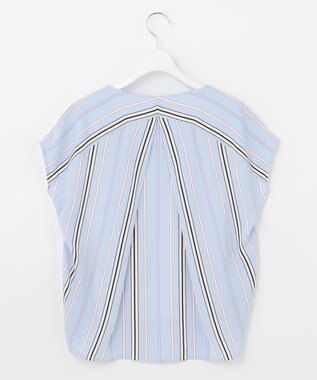 自由区 L 【WEB限定】ランダムストライプ セットアップワンピース サックスブルー系1