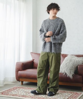 WEGO ブラッシュニットBIGプルオーバー ダークグレー