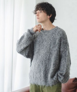 WEGO ブラッシュニットBIGプルオーバー ダークグレー