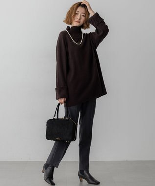 23区 L 【洗える】TWマットクロス スティック パンツ グレー系