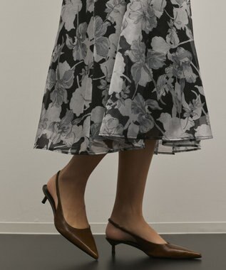 GRACE CONTINENTAL カシュクールフラワープリントワンピース ブラック