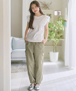 組曲 KIDS 【150-160㎝】 撥水カーゴパンツ カーキ