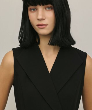 GRACE CONTINENTAL カシュクールフラワープリントワンピース ブラック