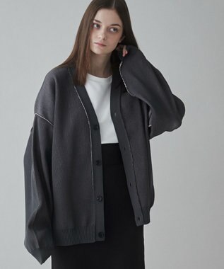 WEGO クリアライトリバーシブルカーディガン ダークグレー